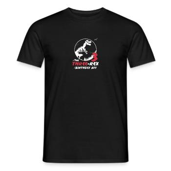 Birthday Boy Three Rex 3 Dinosaur 3 Year Old Kids - Men's T-Shirt - black - Front - AI Model Male 178 light (178cm)