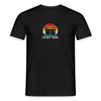 Drummer Drummer Gift Vintage - Men's T-Shirt - black - Front - AI Model Male 178 light (178cm)