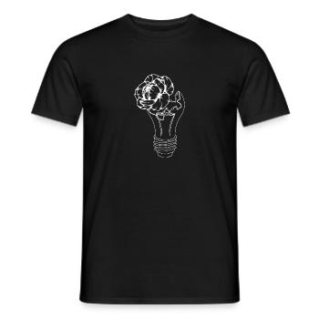 Light bulb shirt · in bloom · gift - Men's T-Shirt - black - Front - AI Model Male 178 light (178cm)