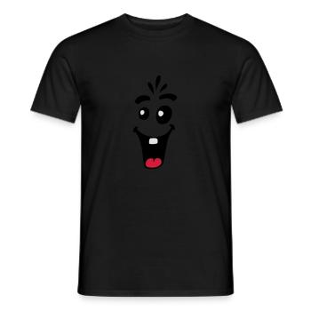Lachendes Freundliches Glückliches Comic Gesicht - Männer T-Shirt - Schwarz - Vorne - AI Model Male 178 light (178cm)