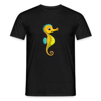 lorey.w "little seahorse", girl - Men's T-Shirt - black - Front - AI Model Male 178 light (178cm)