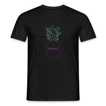 Ananas Neon Retro 80s Geschenk - Männer T-Shirt - Schwarz - Vorne - AI Model Male 178 light (178cm)