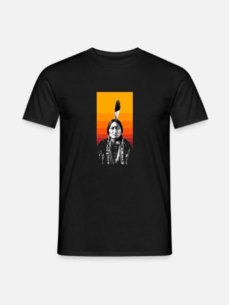 Sitting Bull - Männer T-Shirt - Schwarz