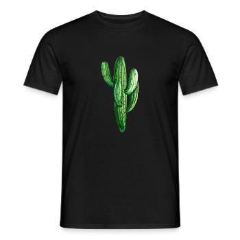 Motif floral - cactus - T-shirt homme - noir - Devant - AI Model Male 178 light (178cm)