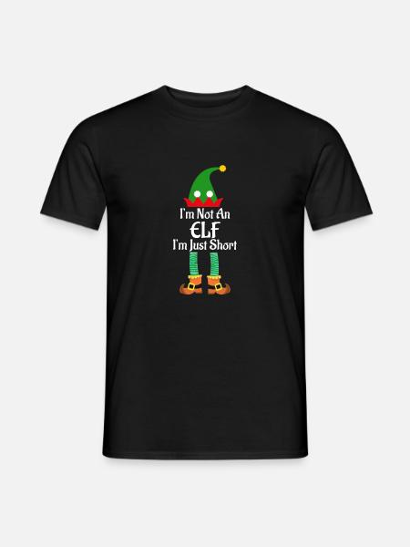 Ich bin kein Elf, ich bin nur kurz, lustig Weihnachten - Männer T-Shirt - Schwarz