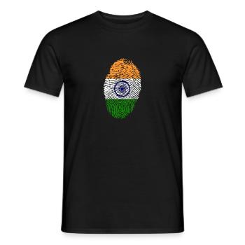 Fingerprint - Indien - Männer T-Shirt - Schwarz - Vorne - AI Model Male 178 light (178cm)
