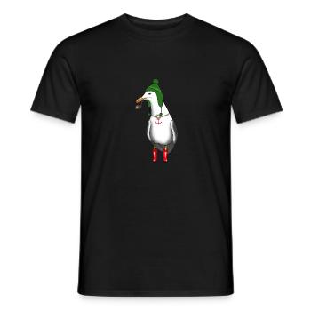 Möwe Meer Küste Winter Geschenkidee - Männer T-Shirt - Schwarz - Vorne - AI Model Male 178 light (178cm)