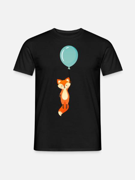 Kettu lentää ilmapallo Schlaufuchs Koulutus - Mænd T-shirt - sort