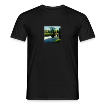 Haus am See 1 - Männer T-Shirt - Schwarz - Vorne - AI Model Male 178 light (178cm)