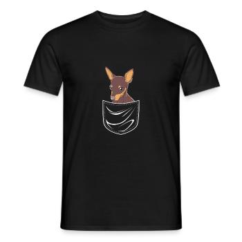 Pinscher nain - T-shirt homme - noir - Devant - AI Model Male 178 light (178cm)