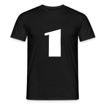 1 YEAR. 1ST ANNIVERSARY. BIRTHDAY 1 YEAR. ONE - Men's T-Shirt - black - Front - AI Model Male 178 light (178cm)