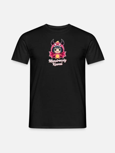 Anime-Mädchen im Monsteranzug - Männer T-Shirt - Schwarz