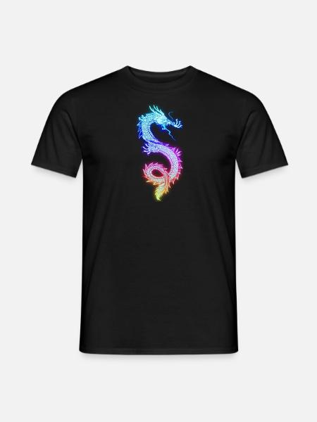 Chinesischer Farb Drachen - Männer T-Shirt - Schwarz
