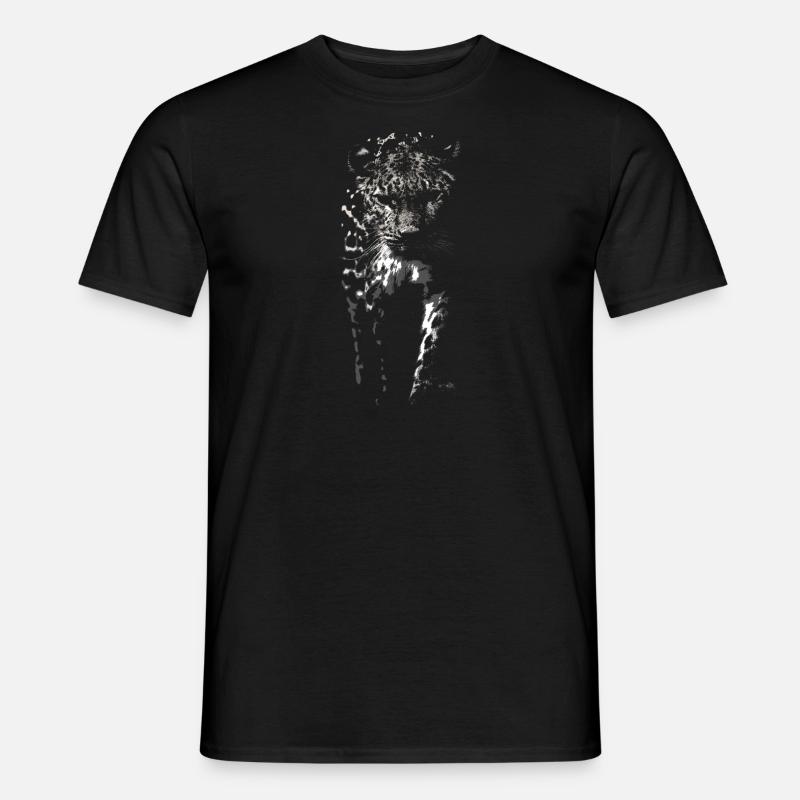 Schneeleopard - Männer T-Shirt - Schwarz