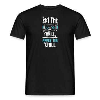 Ski the thrill, après the chill - Men's T-Shirt - black - Front - AI Model Male 178 light (178cm)