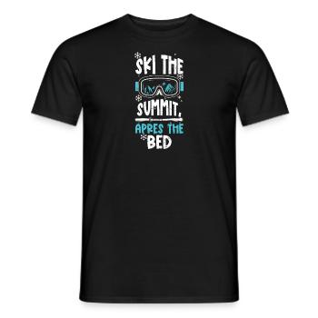 Ski the summit, après the bed - Men's T-Shirt - black - Front - AI Model Male 178 light (178cm)