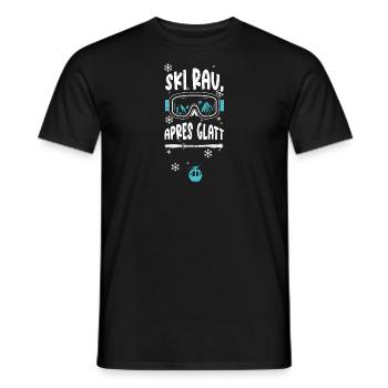 Ski rau, Apres glatt - Apres Ski - Männer T-Shirt - Schwarz - Vorne - AI Model Male 178 light (178cm)