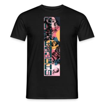 Streetwear: Engel und Teufel im Spiel! - Männer T-Shirt - Schwarz - Vorne - AI Model Male 178 light (178cm)