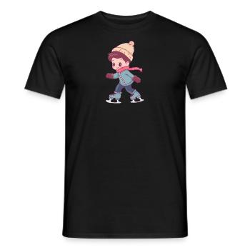 Patin glace patineur - T-shirt homme - noir - Devant - AI Model Male 178 light (178cm)