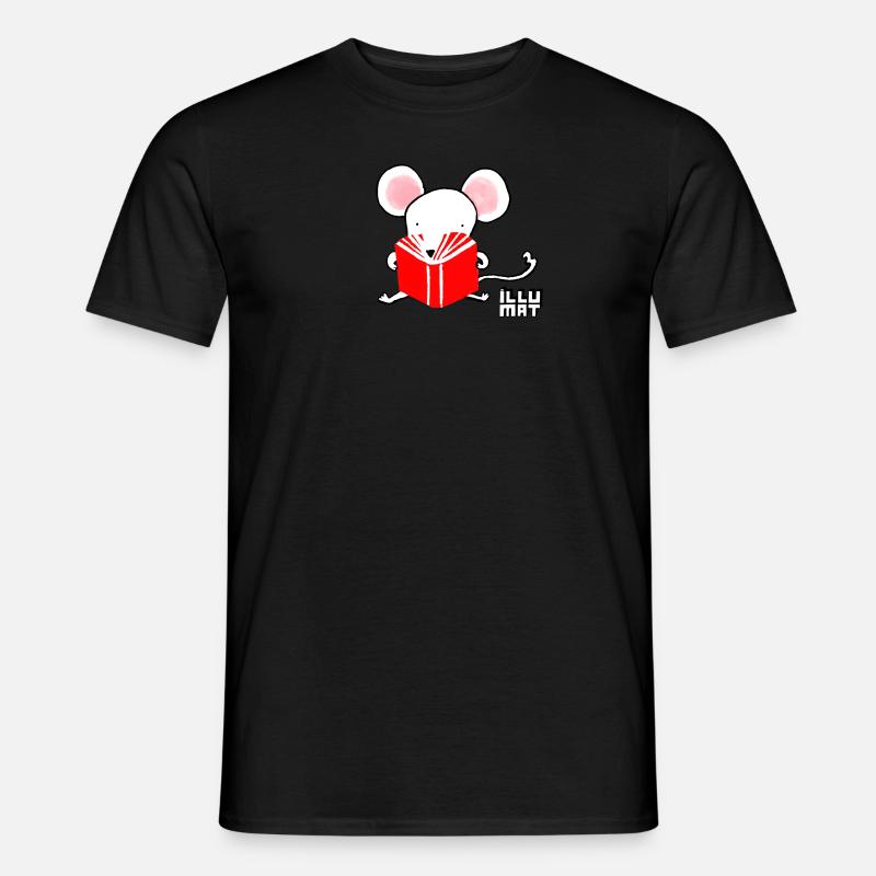 Kleine Leseratte - Männer T-Shirt - Schwarz