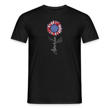 Amerika - USA Amerikanische Flagge Patriotisch 4. Juli - Männer T-Shirt - Schwarz - Vorne - AI Model Male 178 light (178cm)