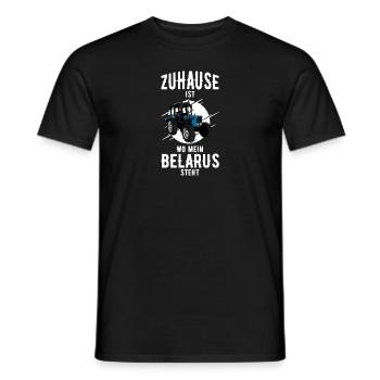 Zuhause ist wo mein Belarus steht Traktor MTZ - Männer T-Shirt - Schwarz - Vorne - AI Model Male 178 light (178cm)