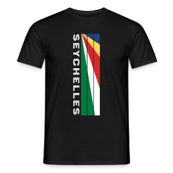 Seychellen Landesfarbe in Streifen - Männer T-Shirt - Schwarz - Vorne - AI Model Male 178 light (178cm)