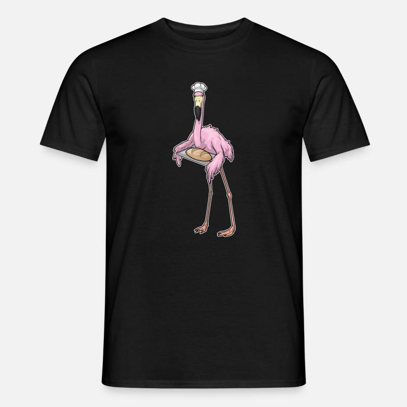 Flamingo Bäcker Brot - Männer T-Shirt - Schwarz