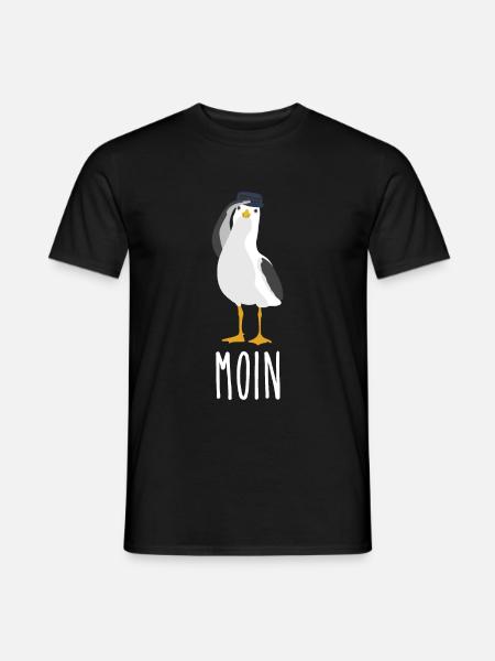 Moin Möwe Norddeutschland Begrüßung - Männer T-Shirt - Schwarz