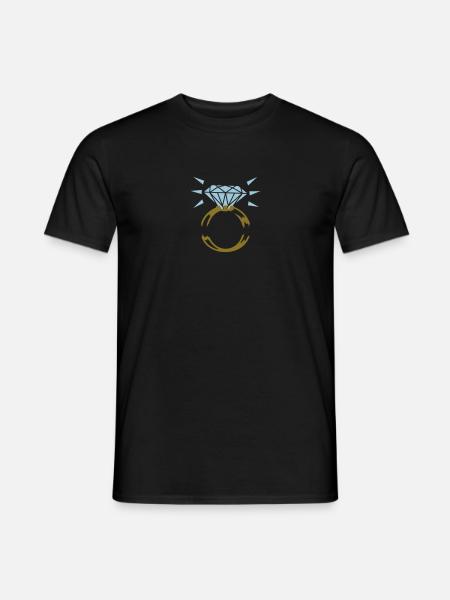Diamantring / diamond ring (2c) - Männer T-Shirt - Schwarz