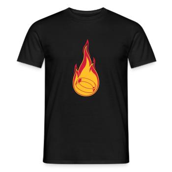 fire flame burning hot torch marry ring ho - Men's T-Shirt - black - Front - AI Model Male 178 light (178cm)
