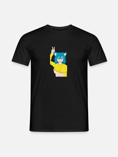 Cute Cat girl - Men's T-Shirt - black