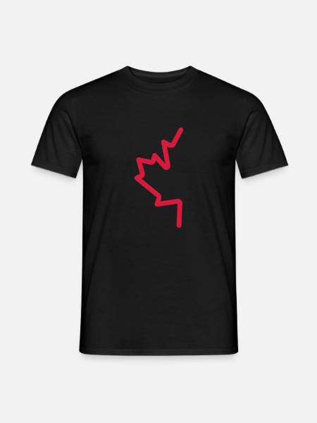 Canada Day: Halbes Ahornblatt - Männer T-Shirt - Schwarz