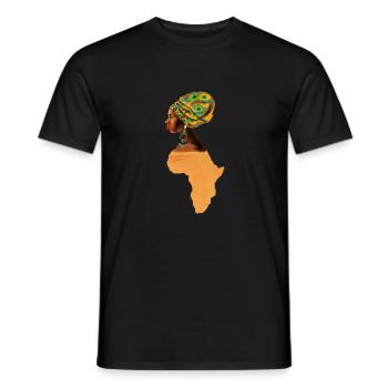 Proud African Woman with Africa Map, African Pride - Men's T-Shirt - black - Front - AI Model Male 178 light (178cm)