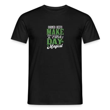 Corned Beefs Make St Patricks Day Magical - Men's T-Shirt - black - Front - AI Model Male 178 light (178cm)