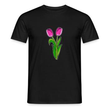 Beautiful Tulips Plant Lovers Poison - Men's T-Shirt - black - Front - AI Model Male 178 light (178cm)