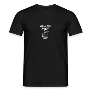 Tea print Life Is Like A Tees Men Women Grandpa - Men's T-Shirt - black - Front - AI Model Male 178 light (178cm)
