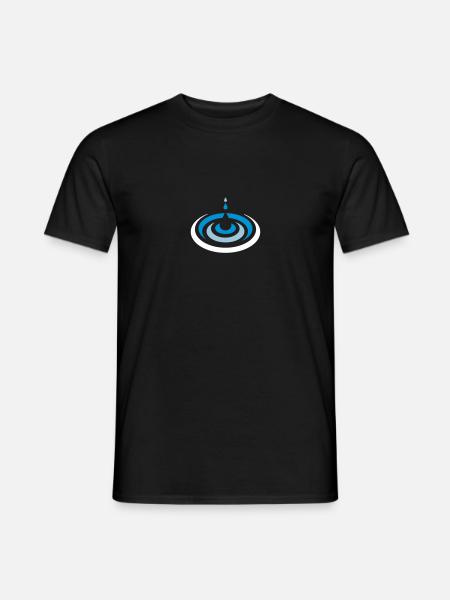 Wassertropfen Logo - Männer T-Shirt - Schwarz