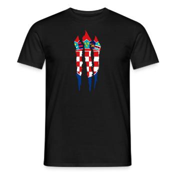 Drapeau de la Croatie Adriatique Zagreb Drapeau croate - T-shirt homme - noir - Devant - AI Model Male 178 light (178cm)
