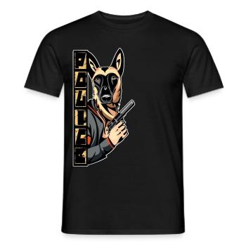 Malinois Police - Men's T-Shirt - black - Front - AI Model Male 178 light (178cm)