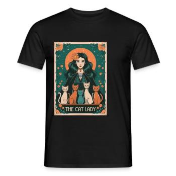 Tarotkarte - Männer T-Shirt - Schwarz - Vorne - AI Model Male 178 light (178cm)
