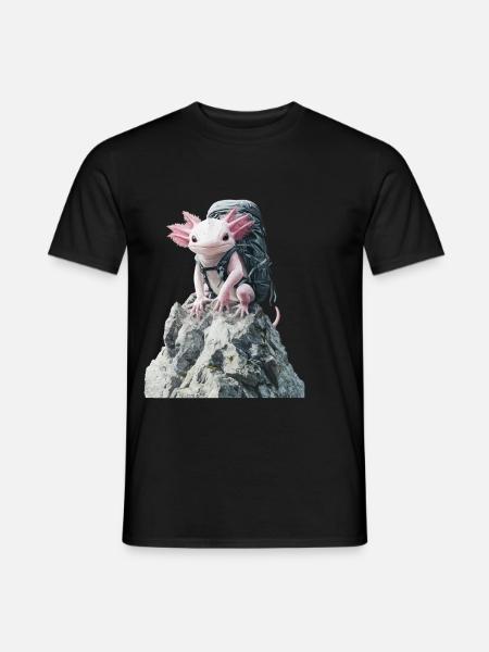 Axolotl - Männer T-Shirt - Schwarz