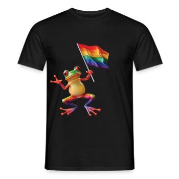 Frosch - Männer T-Shirt - Schwarz - Vorne - AI Model Male 178 light (178cm)