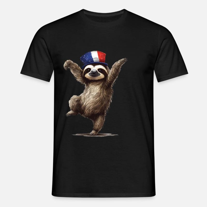 Faultier - Männer T-Shirt - Schwarz