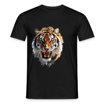 Tiger - Männer T-Shirt - Schwarz - Vorne - AI Model Male 178 light (178cm)