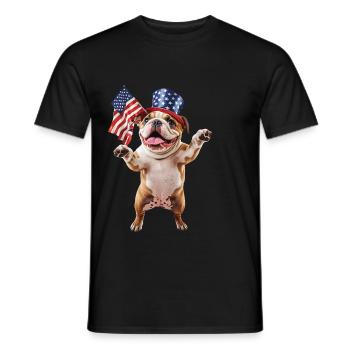 Englische Bulldogge - Männer T-Shirt - Schwarz - Vorne - AI Model Male 178 light (178cm)