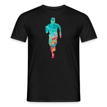 Jogging and running - Men's T-Shirt - black - Front - AI Model Male 178 light (178cm)