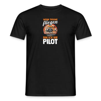 Pilot Fliegen Flieger Helikopter Hubschrauber - Männer T-Shirt - Schwarz - Vorne - AI Model Male 178 light (178cm)