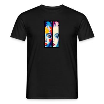 face the woman - Men's T-Shirt - black - Front - AI Model Male 178 light (178cm)