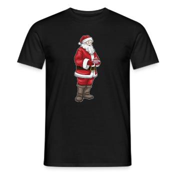 Petit gâteau de Noël Père Noël - T-shirt homme - noir - Devant - AI Model Male 178 light (178cm)